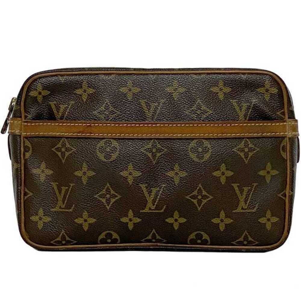 Louis Vuitton Compiegne Shoulder Bag Brown TH Handbag Clutch Zipper